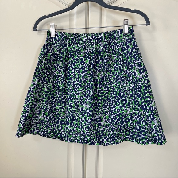 Lilly Pulitzer Thrill of The Chase Skirt Cheetah Print Green Blue Size Small - Picture 6 of 6